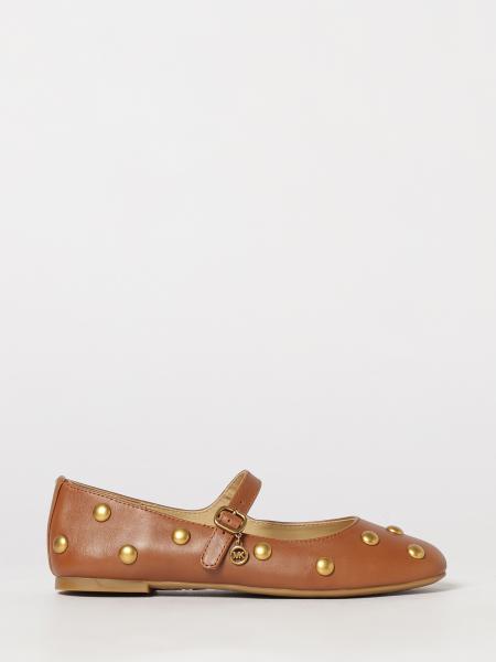 Michael Kors Nellie Flex Leather Mary Jane Ballet Flats with Studs and MK Logo