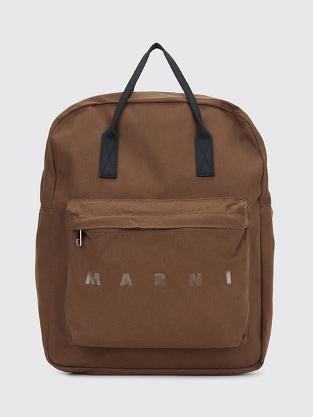 Baumwoll-Rucksack Marni für Jungen mit Kontrast-Logo und Reißverschlusstaschen