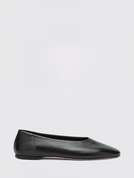 Toteme Smooth Leather Round-Toe Ballet Flats with Leather Sole