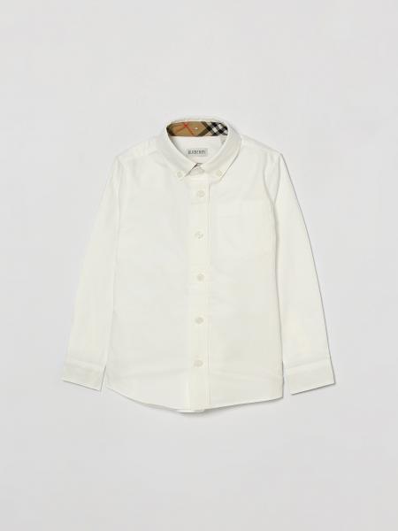 Burberry Boy's Cotton Shirt with Button-Down Collar and EKD Logo
