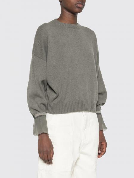 Relaxed Fit Crewneck Jumper Brunello Cucinelli with Nickel-Free Monili