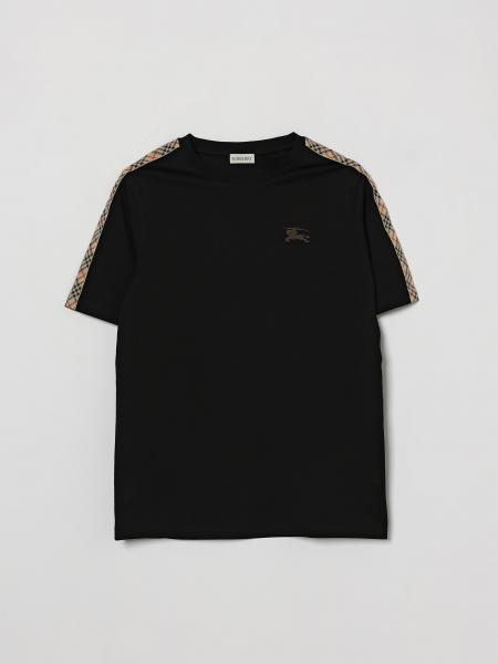 Burberry Boy's Ribbed Cotton T-Shirt with Bands and EKD Logo