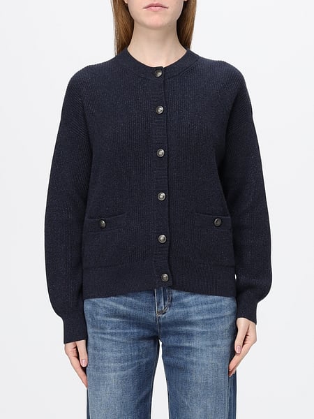 Brunello Cucinelli Crewneck Cashmere Cardigan with Patch Pockets