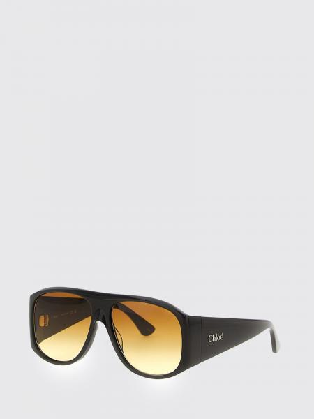 Occhiali da sole aviator Chloé con montatura rettangolare in acetato tartarugato