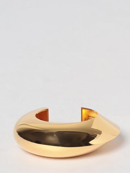Alaïa Edge Engraved-Logo Chrome-Plated Brass Cuff Bracelet