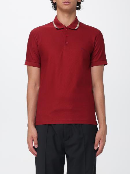 Polo Burberry in cotone con profili a contrasto e logo EKD
