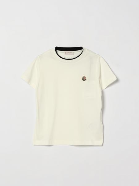 Moncler Boys' Cotton T-shirt with Logo Patch and Contrast Trims