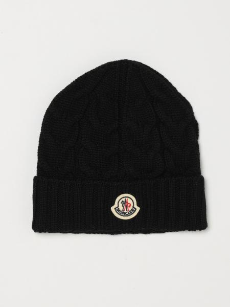 Boy's Cable-Knit Virgin Wool Beanie Moncler with Logo Patch