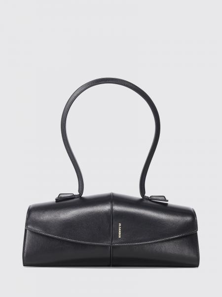 Jil Sander Linea Lambskin Leather Shoulder Bag with Tubular Handle
