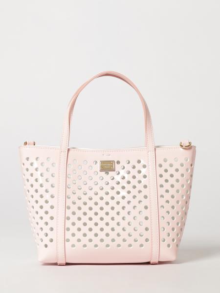 Borsa a mano Dolce & Gabbana da bambina in pelle di vitello traforata con logo