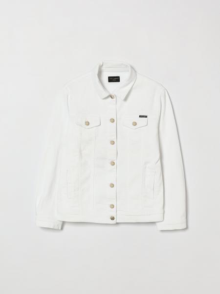 Giacca-camicia da bambino Dolce & Gabbana in denim di cotone con logo
