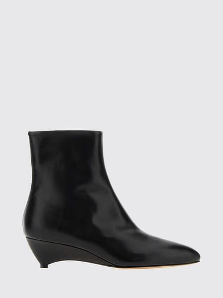 Jil Sander Smooth Calfskin Ankle Boots with Almond Toe