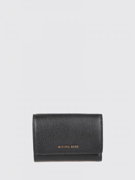 Bryant Leather Tri-Fold Wallet Michael Kors with Metal Logo and Button