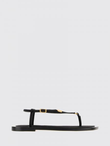 Sandales tongs Riva Balenciaga en cuir de chèvre à talon bas avec logo