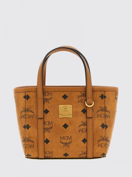 Minibolso tote Toni de MCM en algodón revestido con logo y correa extraíble