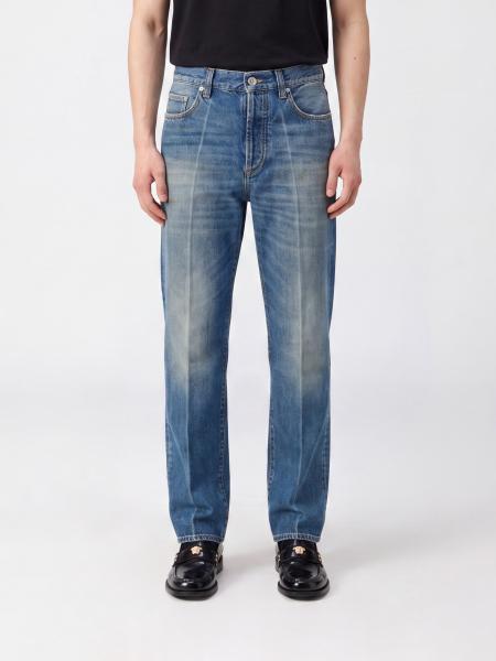 Mid-Rise Straight Fit Cotton Denim Jeans Versace with Medusa Logo