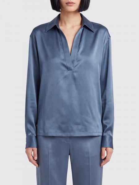 V-Neck Silk Blouse Tom Ford with Long Dropped-Shoulder Sleeves