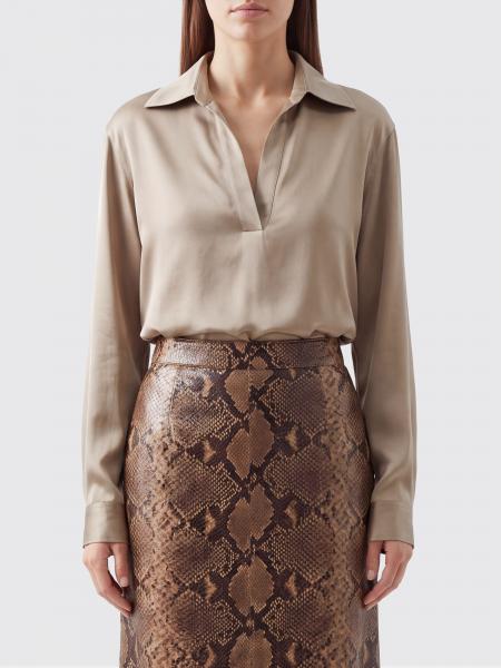 TOM FORD Vネック ドロップショルダースリーブ シルクブラウス