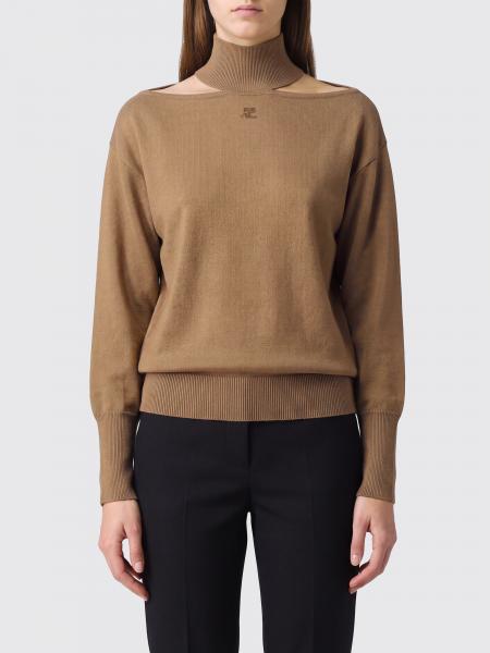 Courrèges Merino Wool Turtleneck Jumper with Cut-Out Detail and Tonal Logo