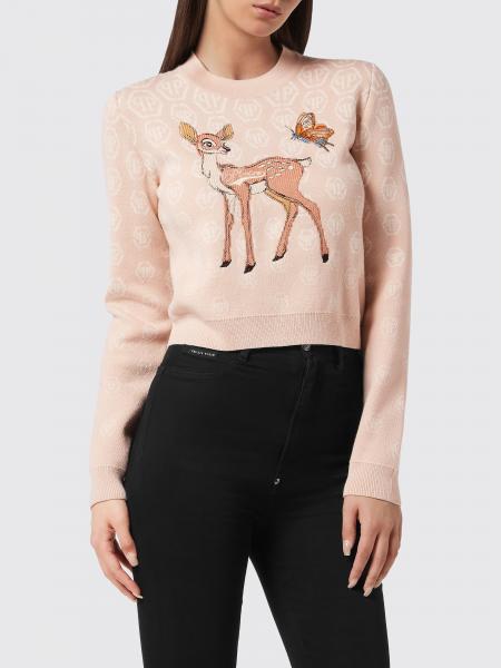 Gekürzter Pullover Philipp Plein aus Wollmischung mit Monogramm-Print