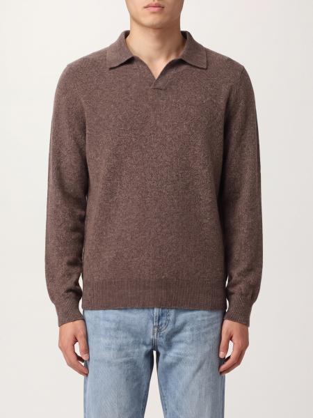 Polo de manga larga y cuello de pico Brunello Cucinelli en 100% cachemir
