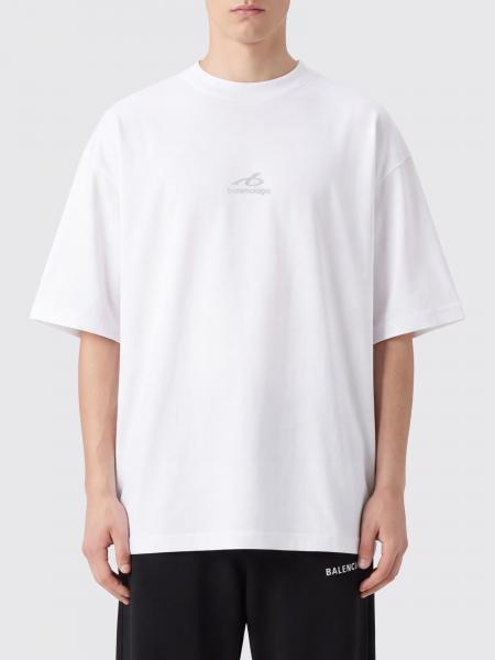 Balenciaga Cotton T-Shirt with Contrasting Monogram Logo Print