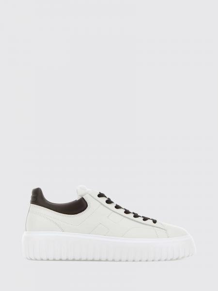 Hogan H-Stripes Smooth Leather Sneakers with Side H Logo