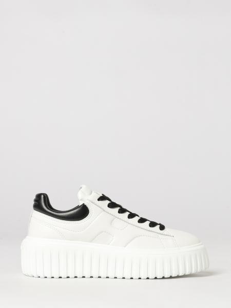Hogan H-Stripes Smooth Leather Sneakers with Side H Logo