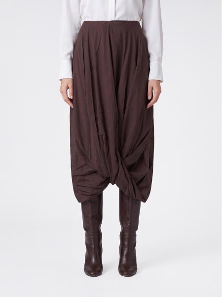 Gonna midi asimmetrica Toteme in misto cotone e lyocell con drappeggio