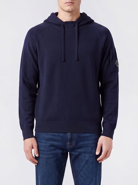 Knit Hoodie C.P. Company in Wool Blend with Kangaroo Pocket