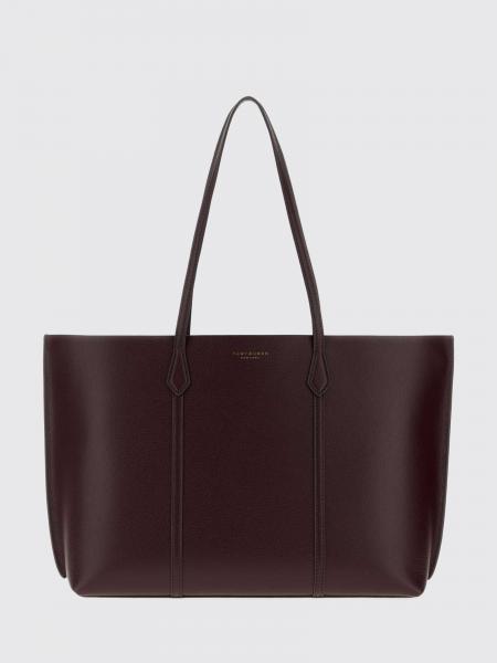 Perry Grained Calf Leather Tote Bag Tory Burch with Pouch