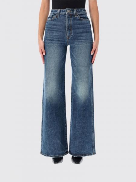 Jean Dane Khaite à jambe large et taille haute en denim de coton