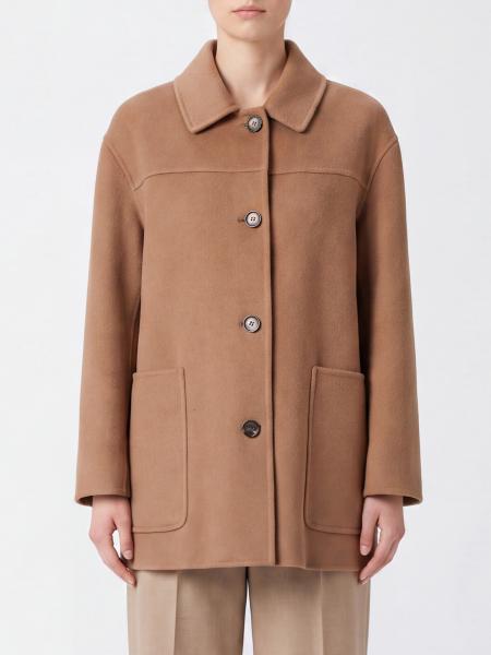 'S Max Mara Single-Breasted Short Coat in Pure Virgin Wool with Dropped Shoulders