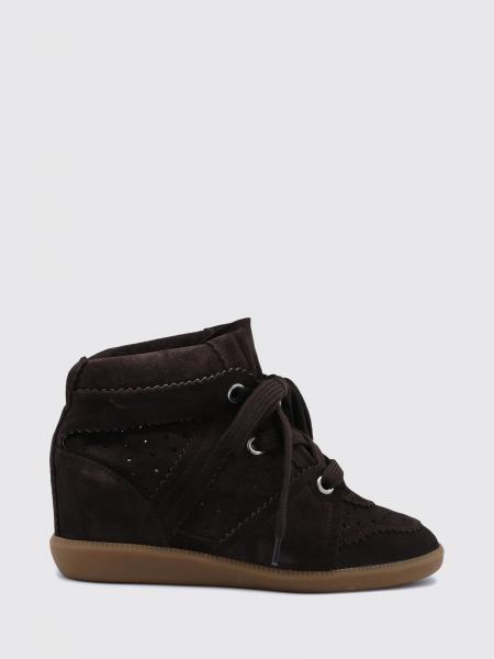 Isabel Marant Bobby High-Top Suede Sneakers with Internal Wedge