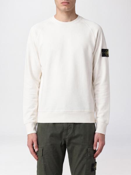Stone Island Compass Logo Cotton Crewneck Sweatshirt