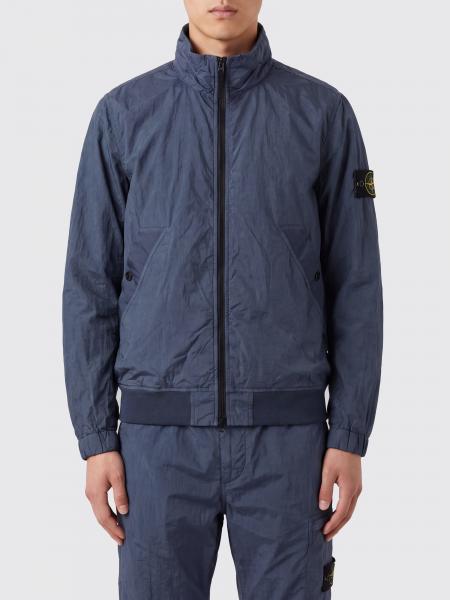 Bomber Stone Island en nylon ultraléger et coupe-vent avec col montant et logo