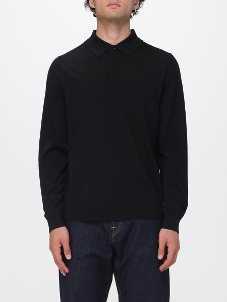 Paul Smith Long-Sleeved Slim Fit Merino Wool Knit Polo Shirt