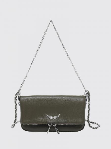 Bolso bandolera Rock Nano Zadig & Voltaire de piel de becerro graneada con logo