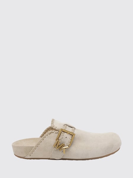 Michael Kors Greer Suede Calfskin Mules with MK Monogram