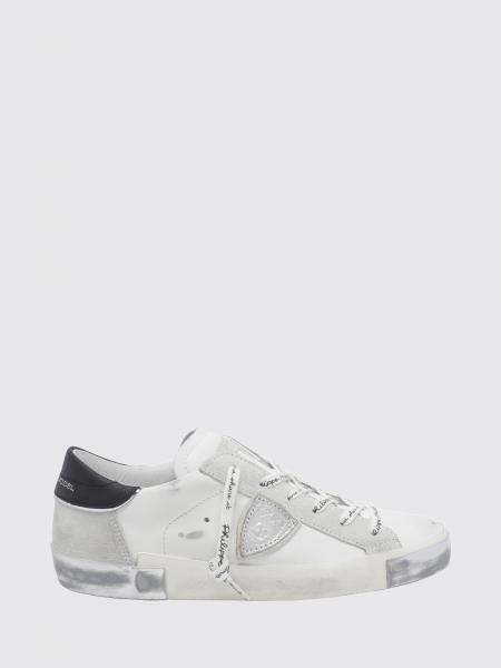 Philippe Model Prsx Bicolour Low-Top Calfskin Trainers with Shield Logo