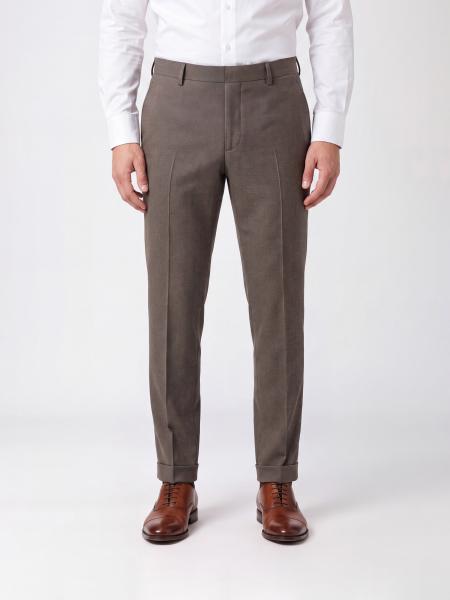 Dondup Gaubert Slim Fit Stretch Cotton Chino Trousers in Brown