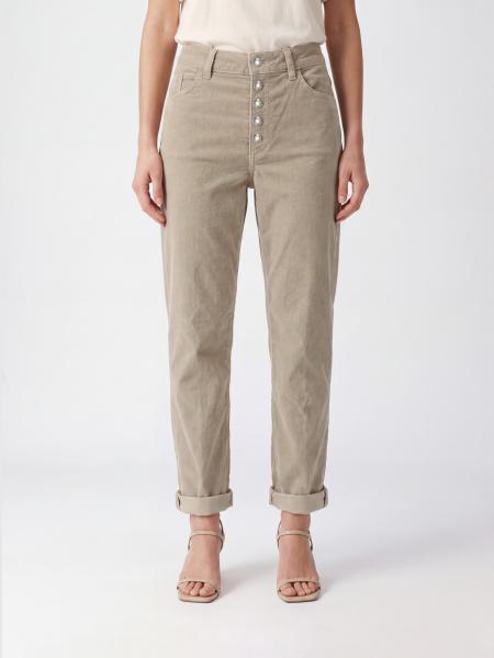 Dondup Koons Straight Cropped Velvet Jeans in Brown with Mid-Rise
