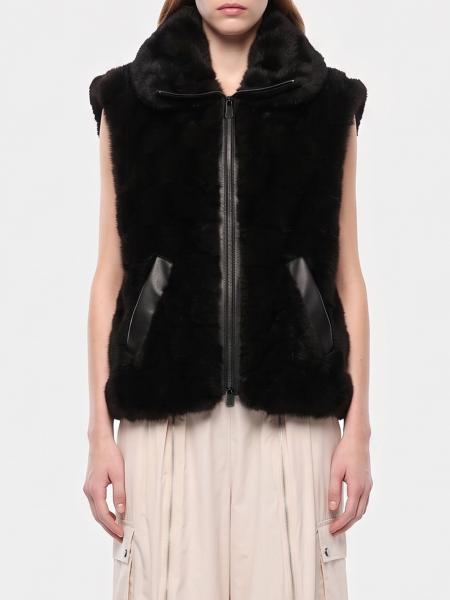 Pinko Hooded Faux Fur Waistcoat with Zip Closure