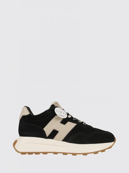 H641 Hogan Sneakers in Calfskin and Suede with Notched Chunky Sole