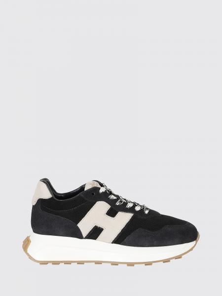 H641 Hogan Sneakers in Calfskin and Suede with Notched Chunky Sole