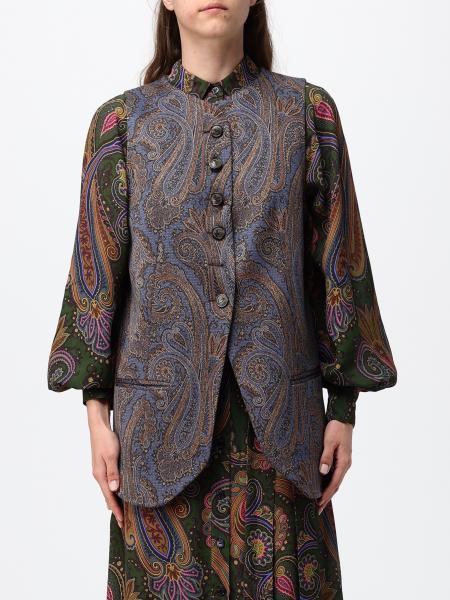 Etro Paisley Print Tailored Cotton-Blend Waistcoat with Crew Neck