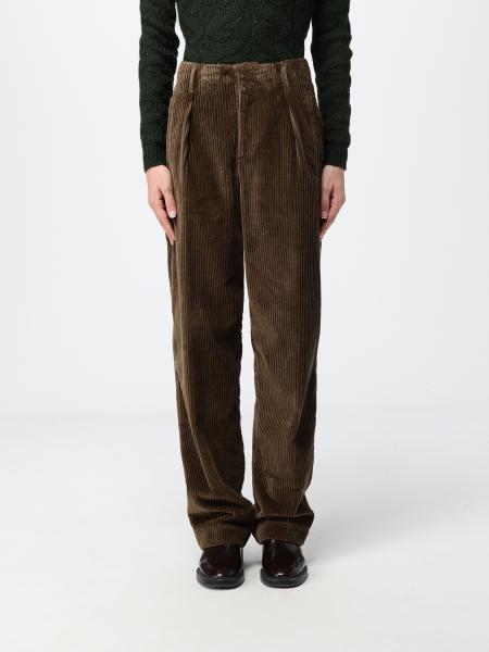Etro High-Waisted Straight Trousers in Wool and Silk Blend Corduroy