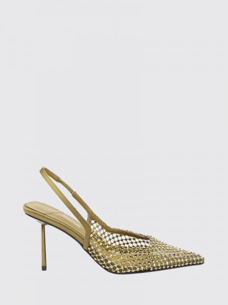 Le Silla Gilda Crystal-Embroidered Mesh High-Heeled Slingback Pumps