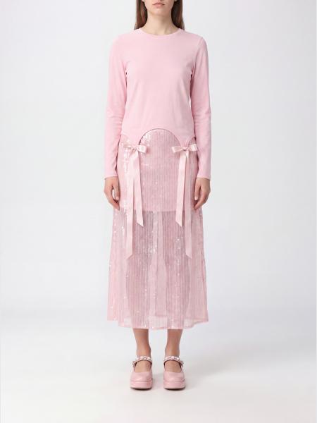 Long-Sleeved Lyocell Top Simone Rocha with Embroidery and Bow