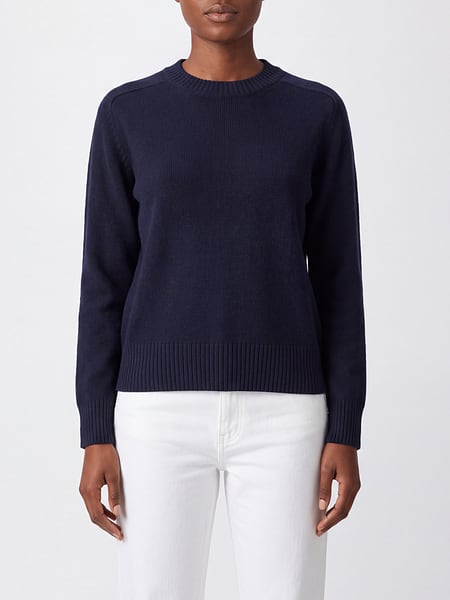 Maglia girocollo Loulou De Saison in puro cashmere con bordi a costine